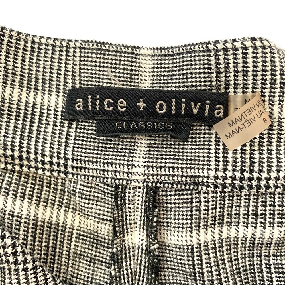 Alice + Olivia Women’s Gray Plaid Stretch Toggle Joggers, size 8, Pockets, EUC - Picture 5 of 8